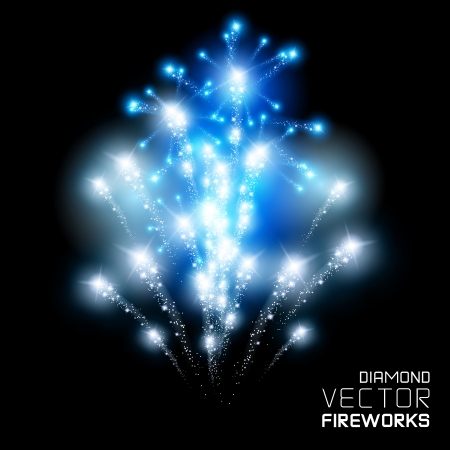 Beautiful Diamond firework displayのイラスト素材