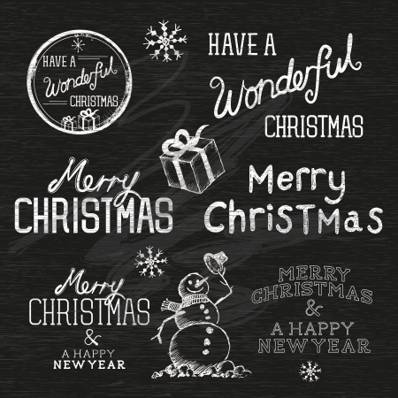 Season's Greetings Christmas Signs - vector illustration setのイラスト素材