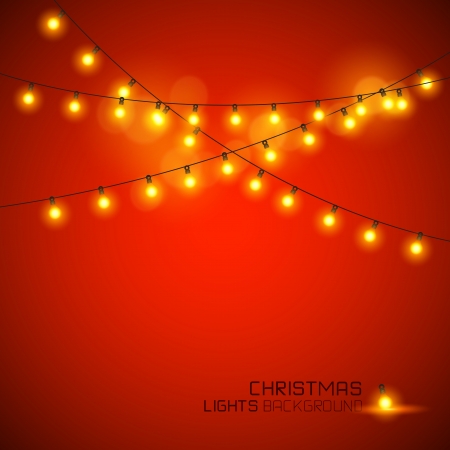 Warm Glowing Christmas Lights. Vector illustrationのイラスト素材