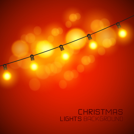 Warm Glowing Christmas Lights. Vector illustrationのイラスト素材