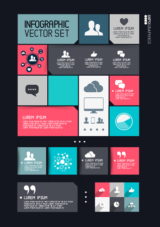 Modern Infographics Interface, information boxes and tabs. Vector illustrationのイラスト素材