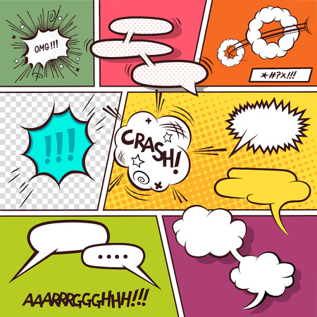 Retro Comic Speech Bubbles illustration.のイラスト素材