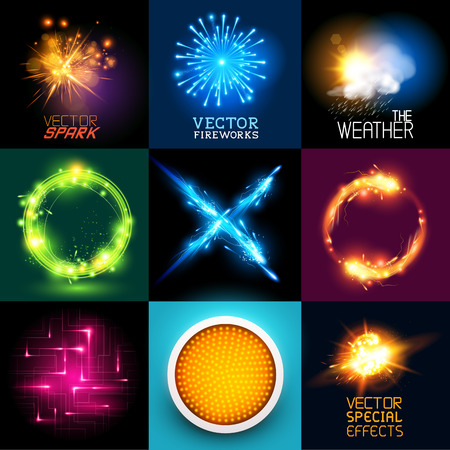 Vector special effects Collection  Set of various light effects and symbolsのイラスト素材