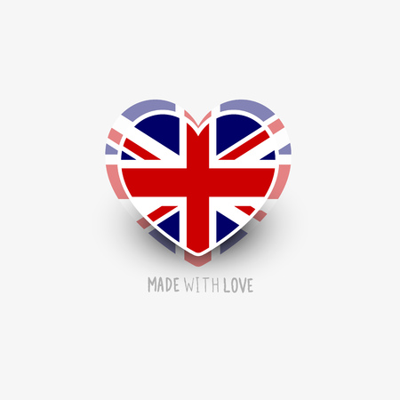 UK Flag Heart Shape Vector. Vector illustration.のイラスト素材