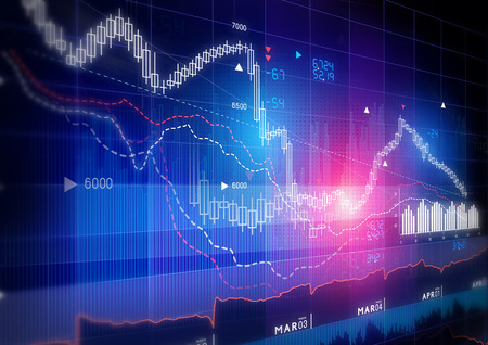 Stock Market Graph -  Candle stick stock market tracking graph.