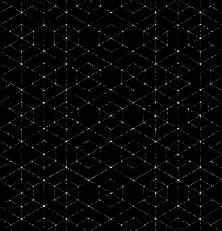 Scratchy Hexagon Seamless Pattern. Seamless repeating geometric pattern. Vector illustration.