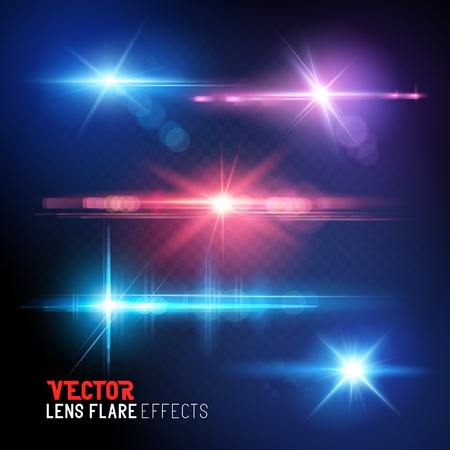 A set of vector lens flare and sun light flares -  special effects.のイラスト素材