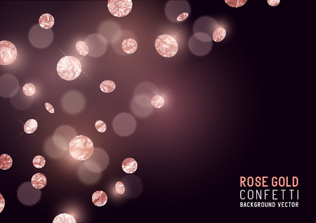 Large Rose Gold glitter Confetti party background. Vector illustrationのイラスト素材