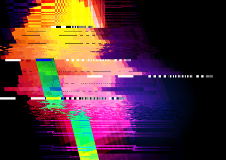 Glitch and distorted texture pattern background. Vector illustrationのイラスト素材