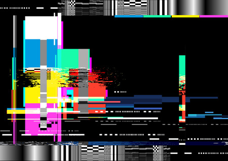 A glitch noise distortion texture background. Vector illustrationのイラスト素材