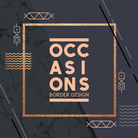 Copper and Grey Fashion Border with copy space and geometric details. vector illustration.のイラスト素材