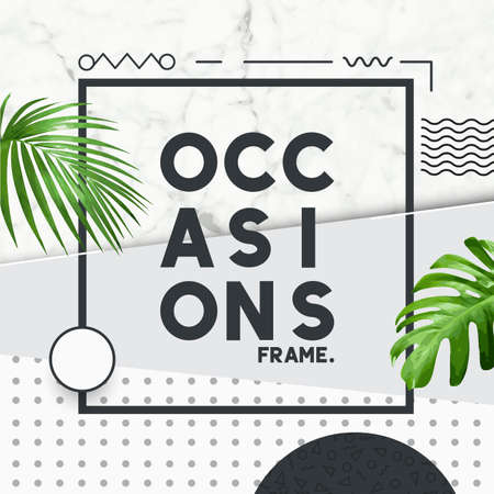 A minimal frame background with simple line design and textured elements. Vector illustration