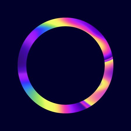 Abstract Iridescent oil swirl Vector hoop.のイラスト素材