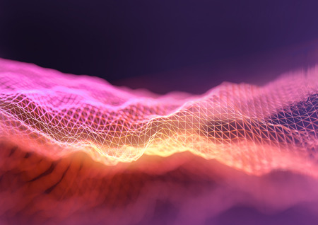 information and technology mesh polygon futuristic background. 3D illustration.