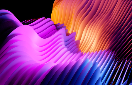 Wavy abstract shapes and form background. 3D illustration.の写真素材