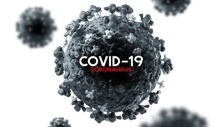 Covid-19 the coronavirus causing a global pandemic in 2020. 3D virus background illustrationの写真素材