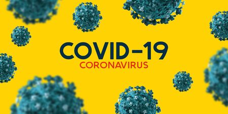 The outbreak of Covid-19 (coronavirus) information update banner background. 3D illustration.の写真素材