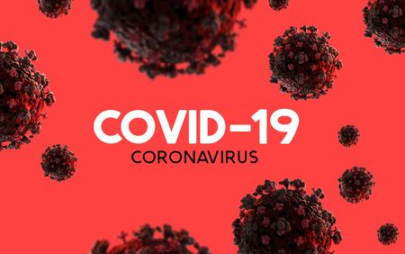 Covid-19, coronavirus information and news background layout. 3D illustrationの写真素材