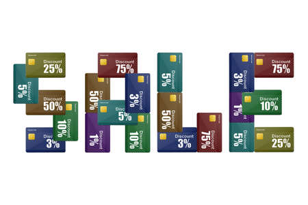 Discount cards sale. Vector illustration
