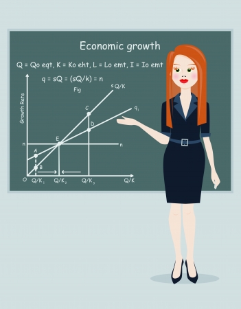 business woman presentation economic growth. vector illustrationのイラスト素材