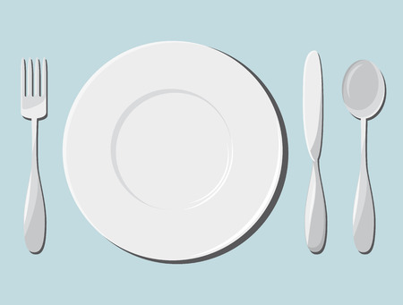 Dishes and cutlery. Vector illustrationのイラスト素材