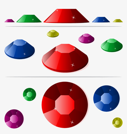 Crystals of different colors and anglesのイラスト素材