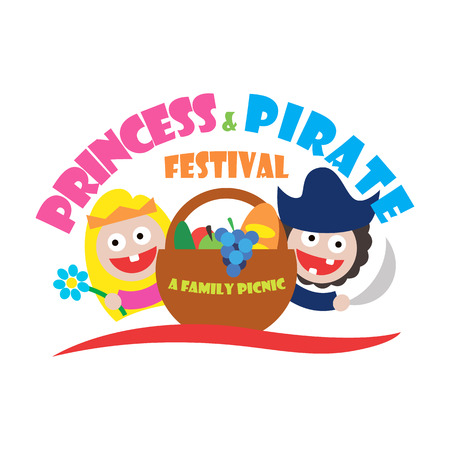 princess and pirate festival a family picnic. 
のイラスト素材
