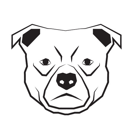 dog face black and white drawing contour vector illustrationのイラスト素材
