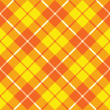 orange yellow tartan fabric texture diagonal little pattern seamless vector illustrationのイラスト素材