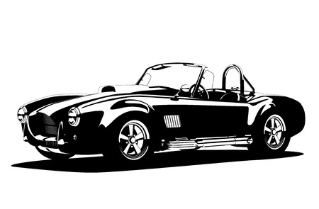 Classic sport silhouette car AC Shelby Cobra Roadster, vector illustrationのイラスト素材