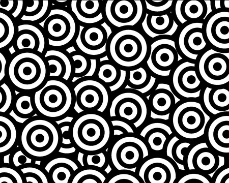 rounds black and white seamless pattern, vector illustrationのイラスト素材