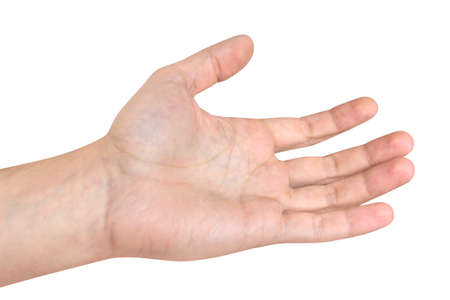 man's hand white backgroundの写真素材