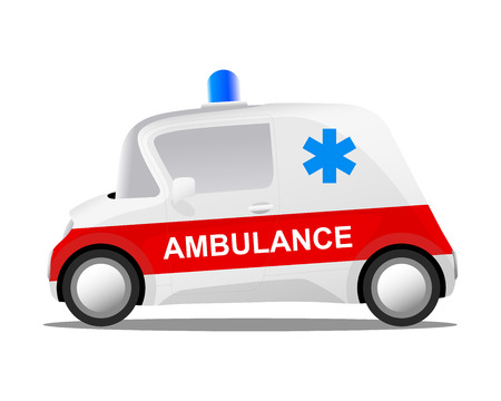 mini car cartoon ambulance, vector illustrationのイラスト素材