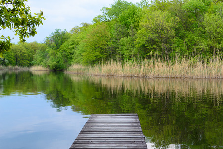 old pier on the lake, photoの写真素材