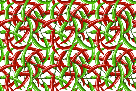 hot red peppers seamless pattern vector illustrationのイラスト素材