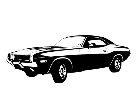 muscle car profile vector illustrationのイラスト素材