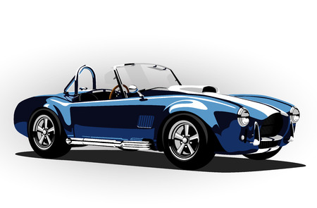 classic sport car cobra roadster blue vector illustrationのイラスト素材