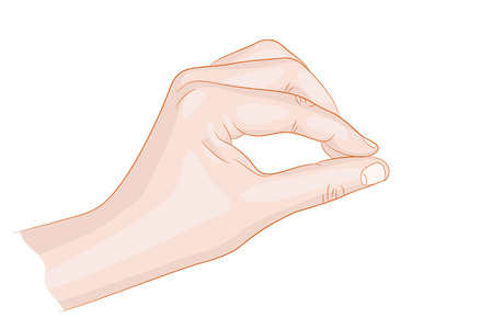 Man hand holding a edge blank vector illustrationのイラスト素材