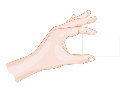 Man hand holding a card blank vector illustrationのイラスト素材