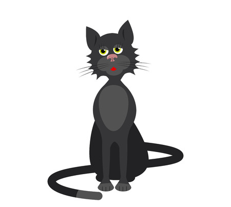 black cat vector illustrationのイラスト素材