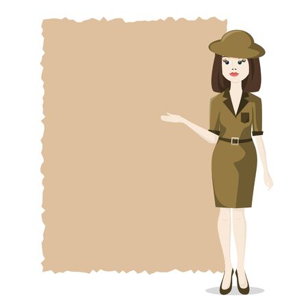 woman presentation blank travel agency vector illustrationのイラスト素材