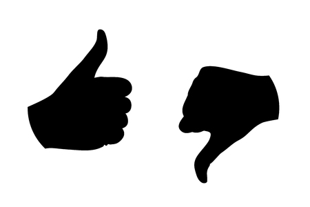 thumb up thumb down silhouette vector illustrationのイラスト素材