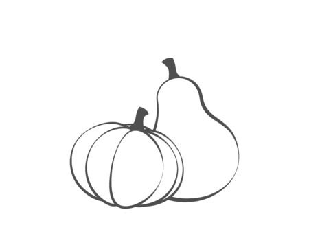 Couple Pumpkins silhouette vector illustrationのイラスト素材