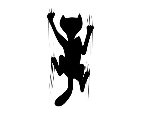 climbing cat silhouette vector illustrationのイラスト素材