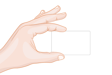 hand holding a card blank vector illustrationのイラスト素材