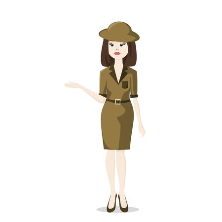 woman tour guide vector illustrationのイラスト素材