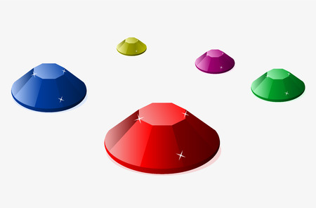Set of colored diamonds vector illustrationのイラスト素材