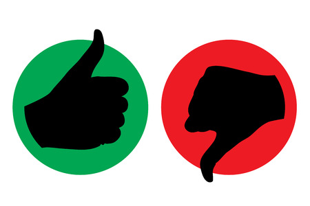 thumb up thumb down icon silhouette vector illustrationのイラスト素材
