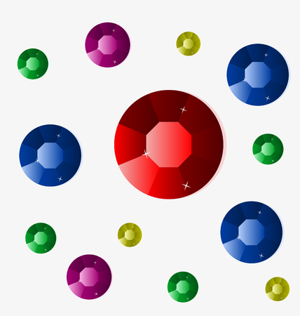 Set of colored gems vector illustrationのイラスト素材