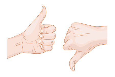 thumb up thumb down vector illustrationのイラスト素材